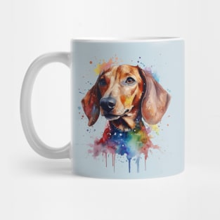 Bright Daschund Watercolor Painting Mug